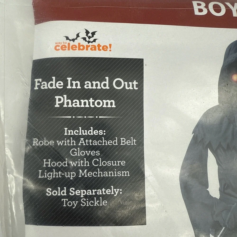 Fade In Out Phantom Halloween Costume Glowing Eyes Boys Child Medium 8 Spooky